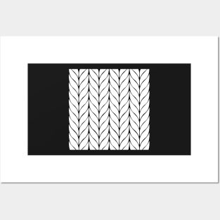 Black and White Leaf Pattern Posters and Art